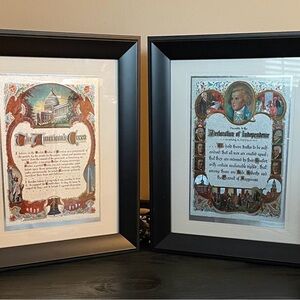The American’s Creed & The Declaration of Independence Etched Foil Prints